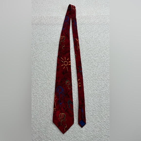 Save The Children Men’s Red Necktie 100% Silk MADE IN USA - Picture 4 of 6